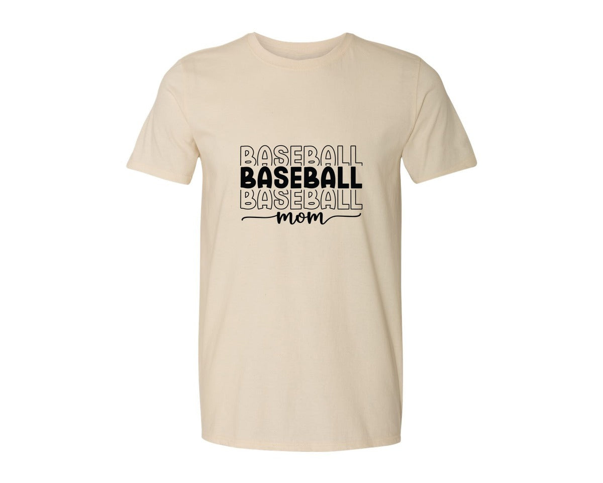 brand:Generic|color:Light Cream / Natural|Baseball Mom Baseball Mom 3 Graphic T-Shirt