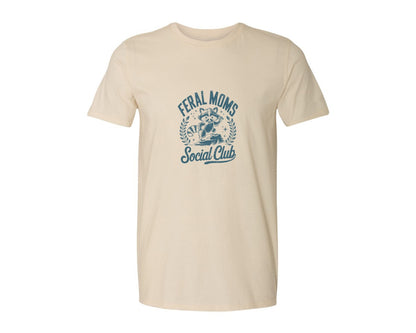 brand:Generic|color:Light Cream / Natural|Funny Mothers Day Raccoon Mama Feral Mom Graphic T-Shirt