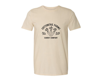 brand:Generic|color:Light Cream / Natural|Cottontail Farms Carrot Company Graphic T-Shirt