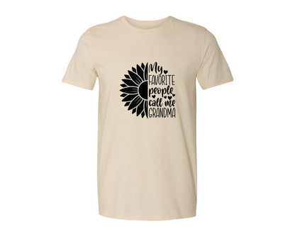 brand:Generic|color:Light Cream / Natural|Grandma Sunflower Grandma Graphic T-Shirt