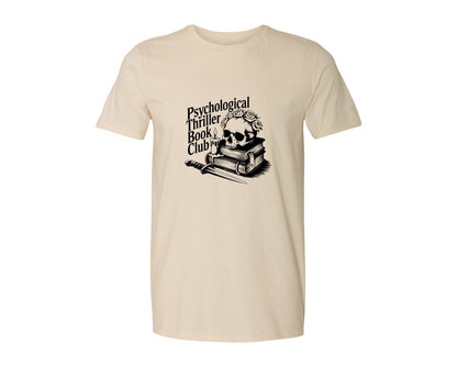 brand:Generic|color:Light Cream / Natural|Psychological Thriller Book Club T S Graphic T-Shirt