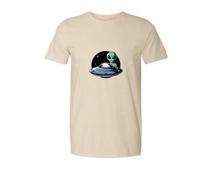 brand:Generic|color:Light Cream / Natural|Retro Vintage Ufo Alien T Shirt Design 4 Graphic T-Shirt