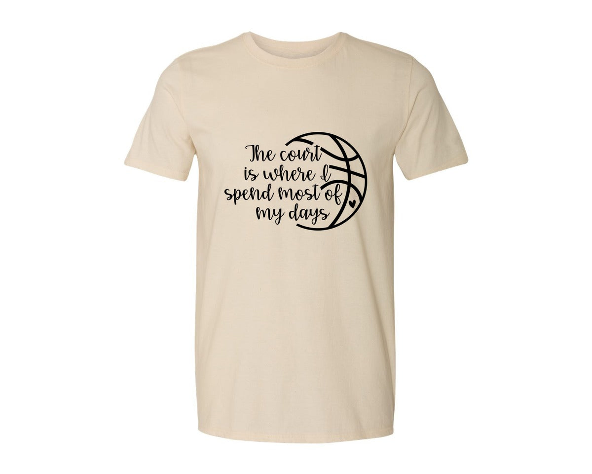 brand:Generic|color:Light Cream / Natural|Basketball Mom 80 Graphic T-Shirt