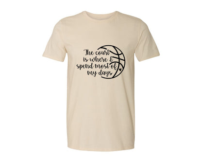 brand:Generic|color:Light Cream / Natural|Basketball Mom 80 Graphic T-Shirt
