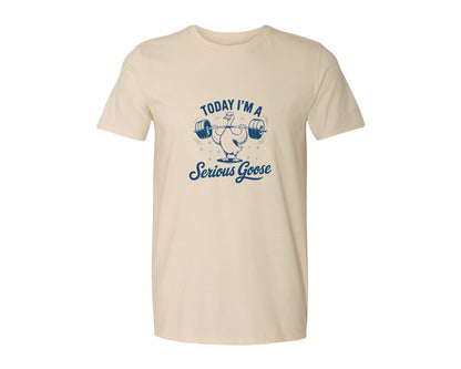 brand:Generic|color:Light Cream / Natural|Today Im A Serious Goose Bird T Shirt S Graphic T-Shirt