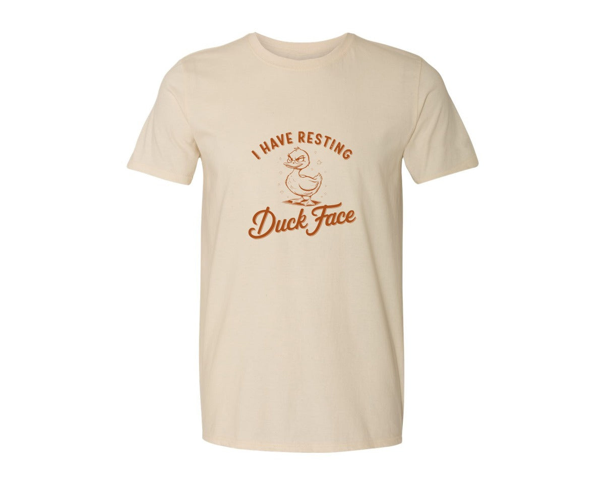 brand:Generic|color:Light Cream / Natural|I Have Resting Duck Face Design Graphic T-Shirt