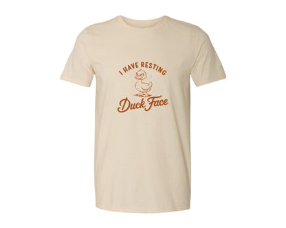 brand:Generic|color:Light Cream / Natural|I Have Resting Duck Face Design Graphic T-Shirt