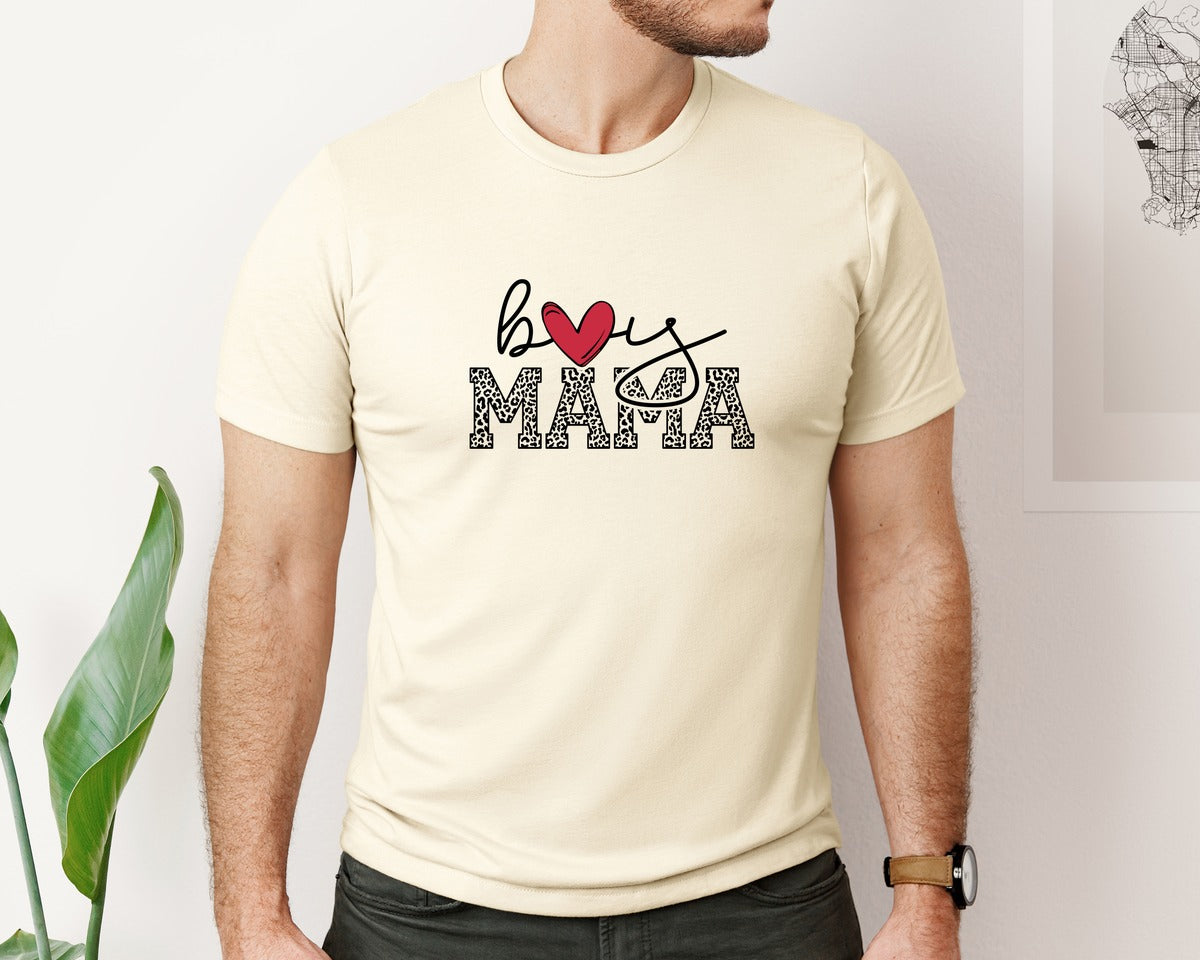 brand:Bella Canvas|color:Light Cream / Natural|Boy Mama Mama Boy 2 Graphic T-Shirt