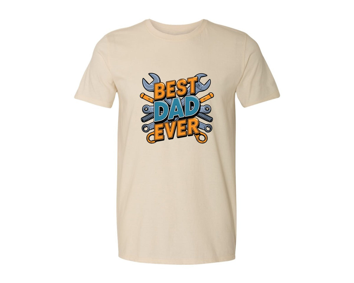 brand:Generic|color:Light Cream / Natural|Mechanic Dad 3 Graphic T-Shirt