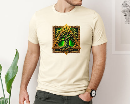 brand:Bella Canvas|color:Light Cream / Natural|Celtic Tree Of Life Mystical Tree Graphic T-Shirt