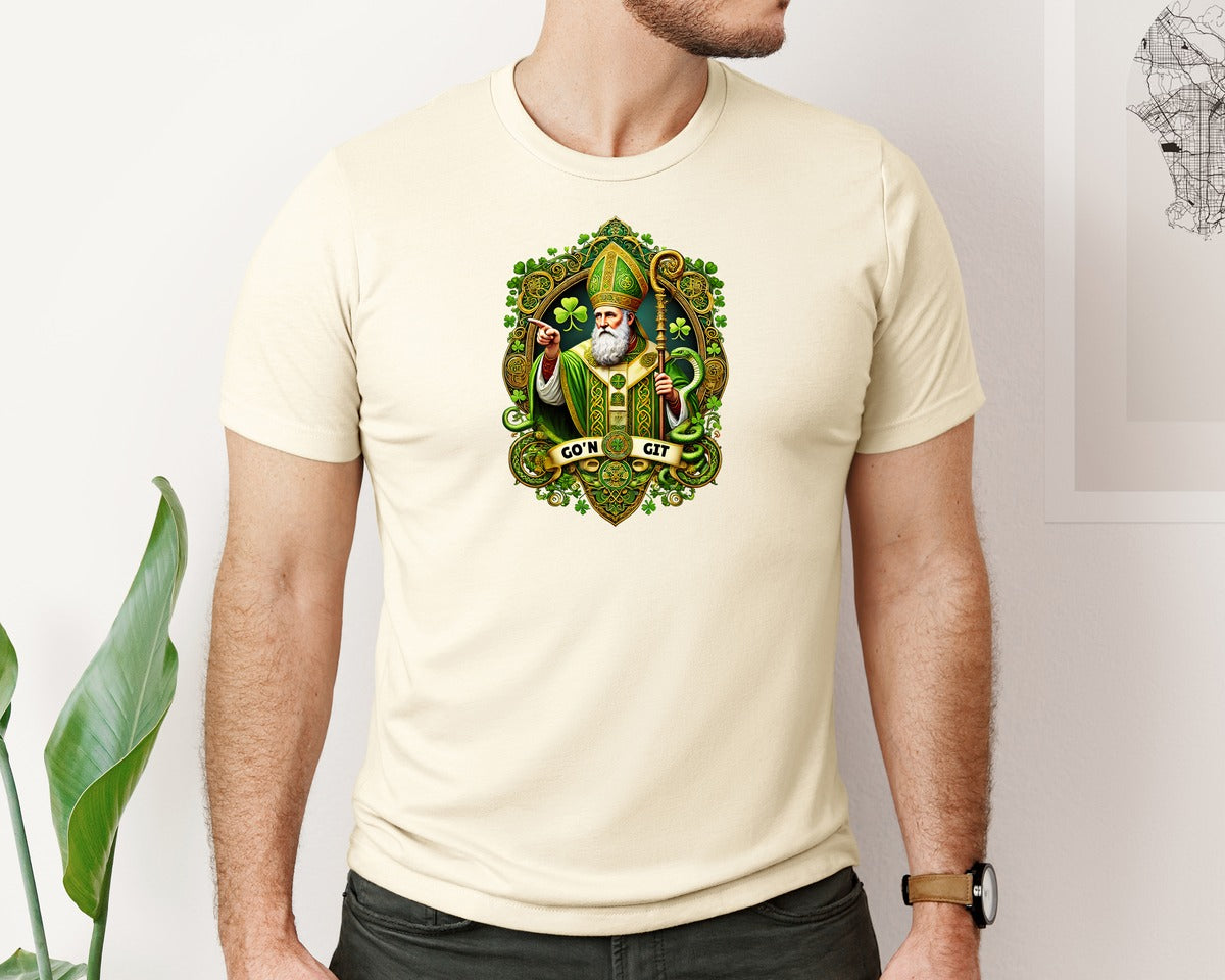 brand:Bella Canvas|color:Light Cream / Natural|St Patricks Day Saint Patrick Graphic T-Shirt