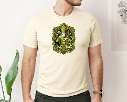 brand:Bella Canvas|color:Light Cream / Natural|St Patricks Day Saint Patrick Graphic T-Shirt