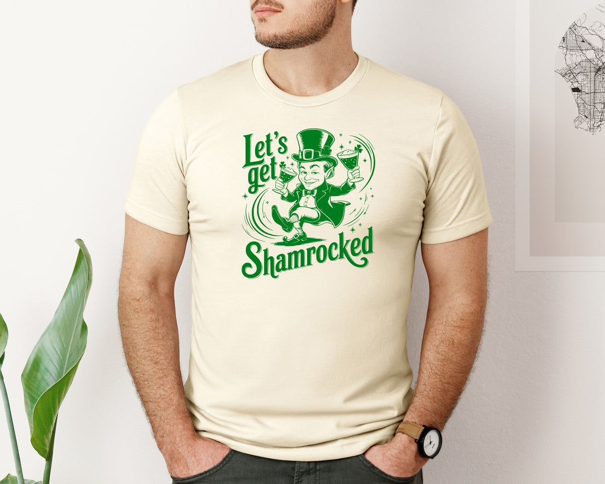 brand:Bella Canvas|color:Light Cream / Natural|Lets Get Shamrocked Design 7 Graphic T-Shirt