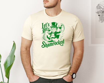 brand:Bella Canvas|color:Light Cream / Natural|Lets Get Shamrocked Design 7 Graphic T-Shirt