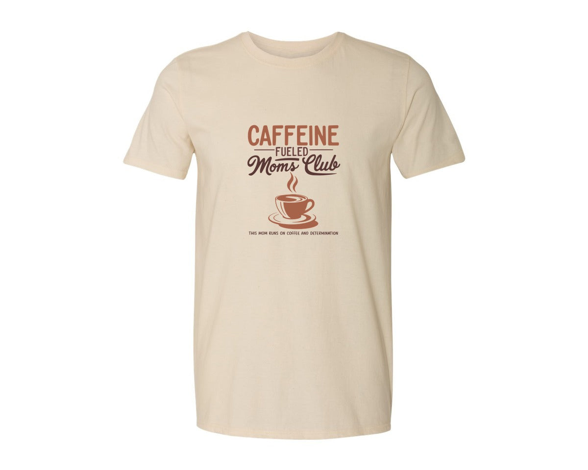 brand:Generic|color:Light Cream / Natural|Coffee Mom Club Mothers Day Shirt Graphic T-Shirt
