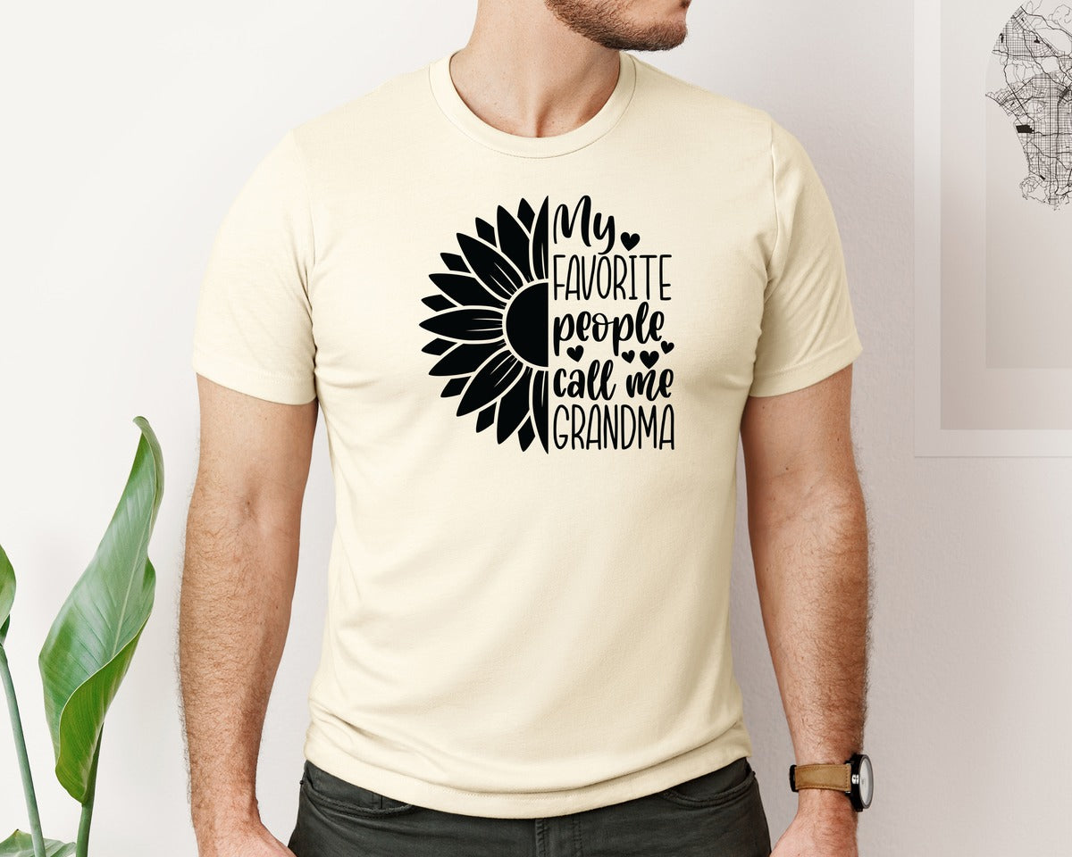 brand:Bella Canvas|color:Light Cream / Natural|Grandma Sunflower Grandma Graphic T-Shirt
