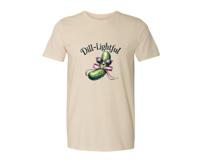 brand:Generic|color:Light Cream / Natural|Dill Lightful Funny Pickle 2 Graphic T-Shirt