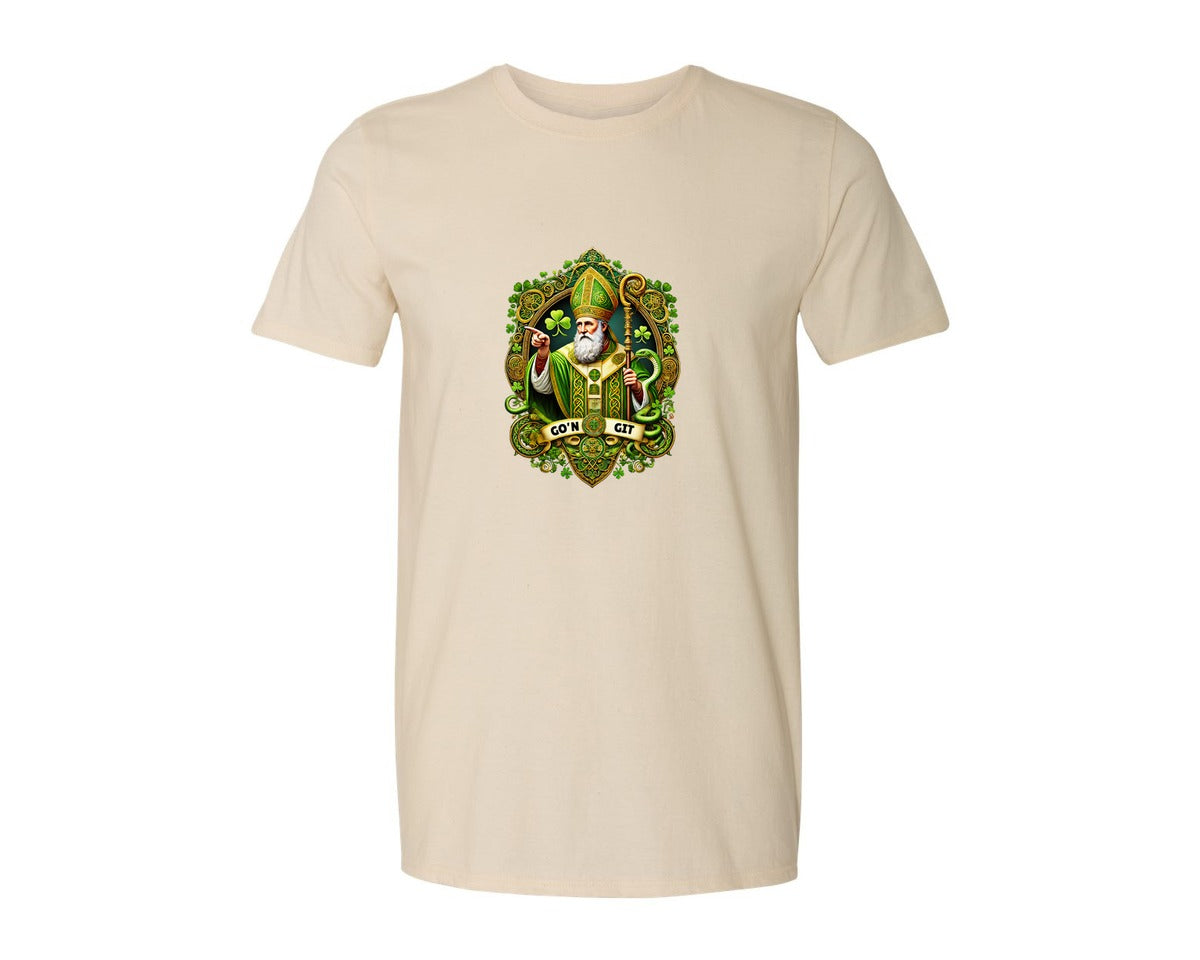 brand:Generic|color:Light Cream / Natural|St Patricks Day Saint Patrick Graphic T-Shirt