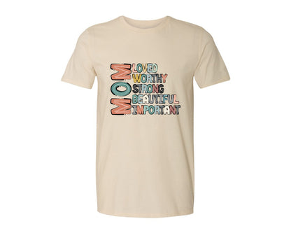 brand:Generic|color:Light Cream / Natural|Mom Mothers Day Design Graphic T-Shirt