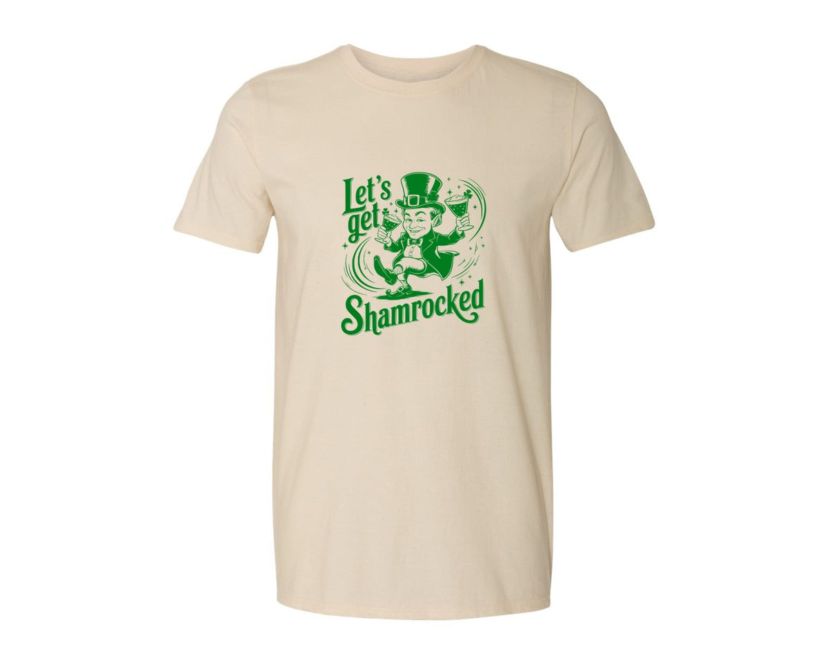 brand:Generic|color:Light Cream / Natural|Lets Get Shamrocked Design 7 Graphic T-Shirt