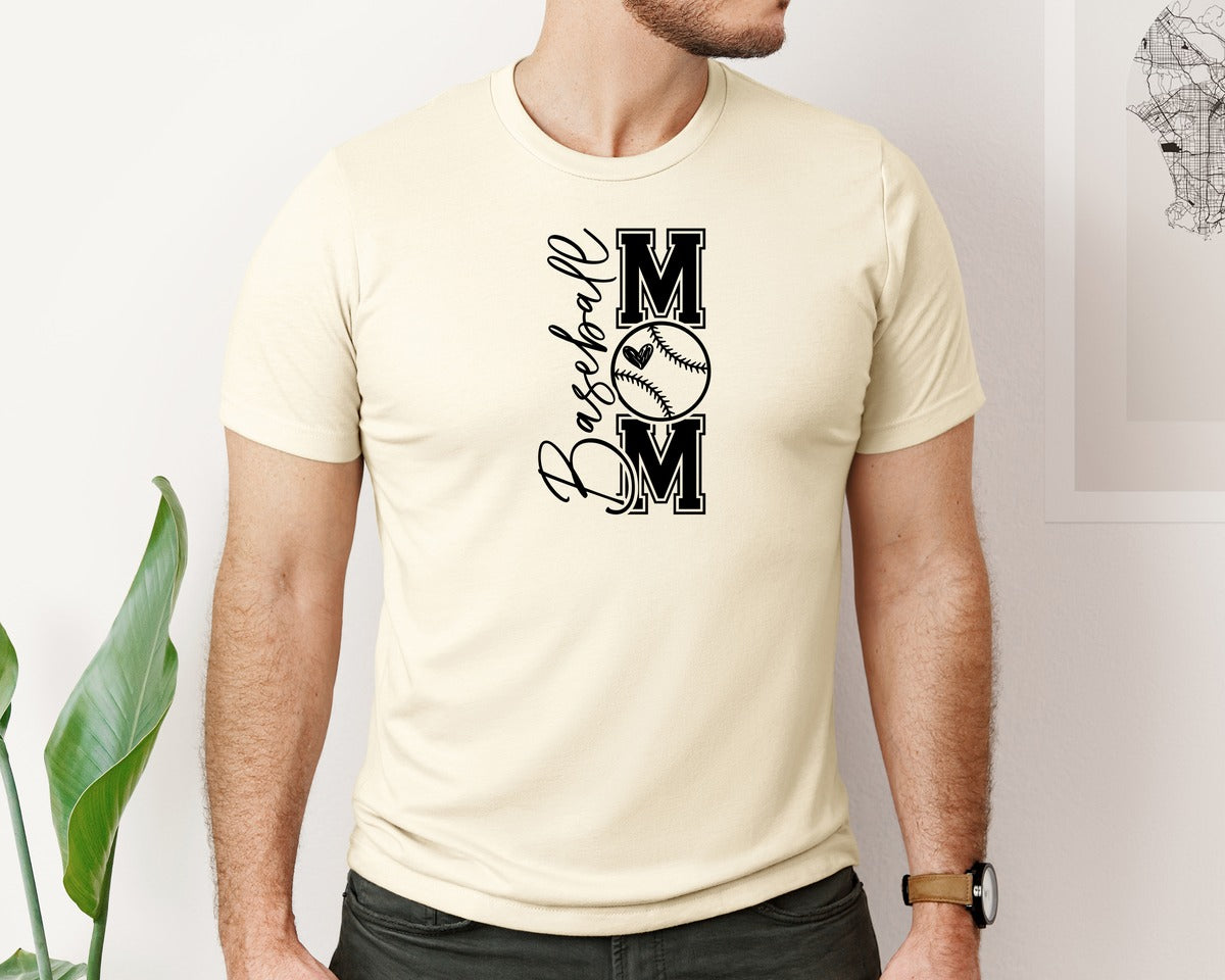 brand:Bella Canvas|color:Light Cream / Natural|Baseball Mom Baseball Mom 2 Graphic T-Shirt
