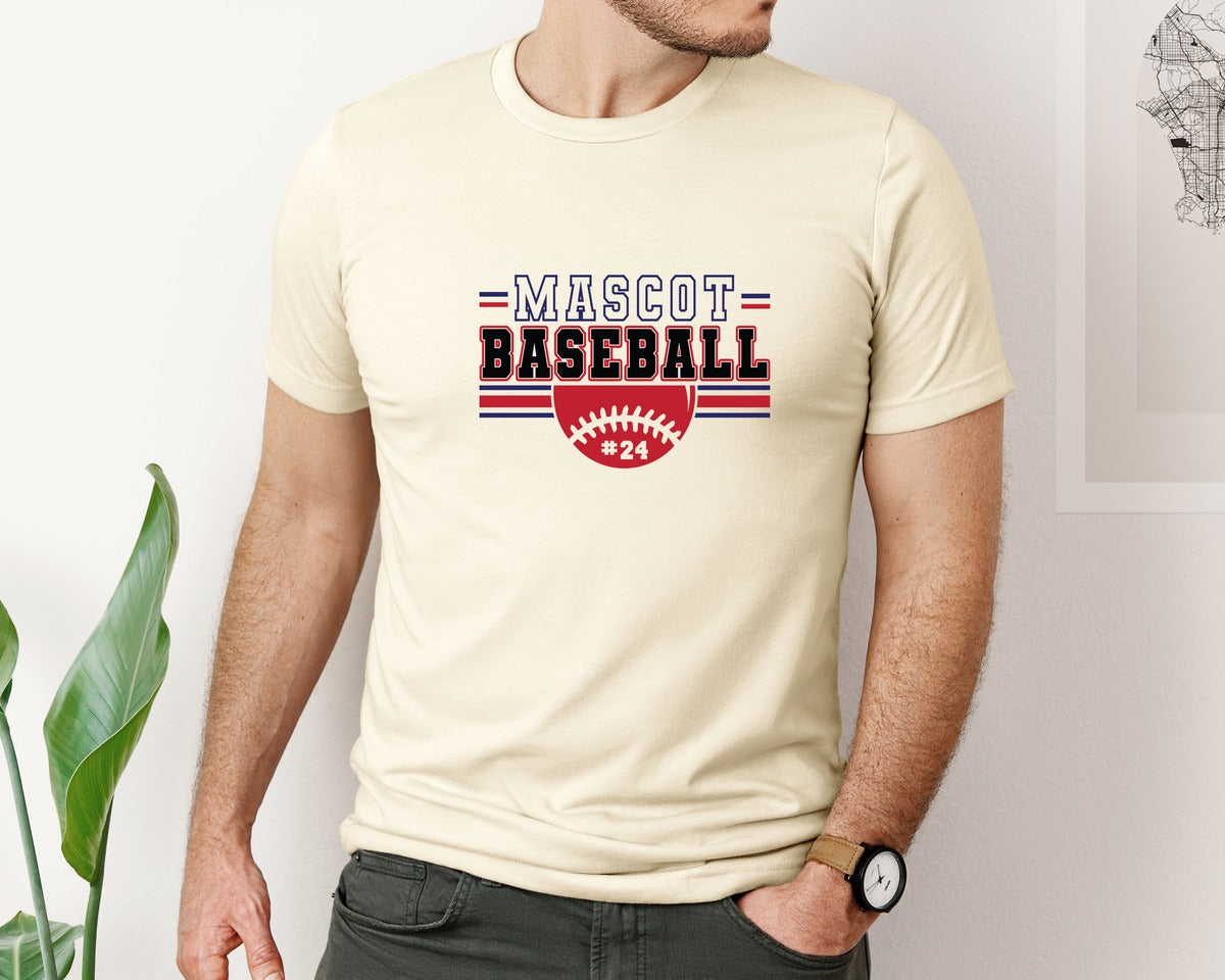 brand:Bella Canvas|color:Light Cream / Natural|Baseball Shirt Baseball Team Graphic T-Shirt