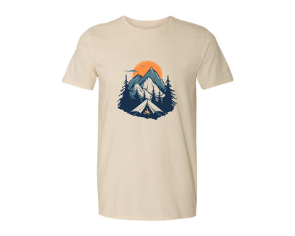 brand:Generic|color:Light Cream / Natural|Sunset Camping Adventure T Shirt Design 8 Graphic T-Shirt