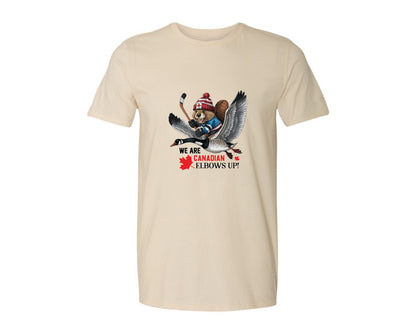 brand:Generic|color:Light Cream / Natural|We Are Canada Elbows Up 2 Graphic T-Shirt