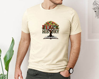 brand:Bella Canvas|color:Light Cream / Natural|Black History Month Tree Of Knowledge Graphic T-Shirt