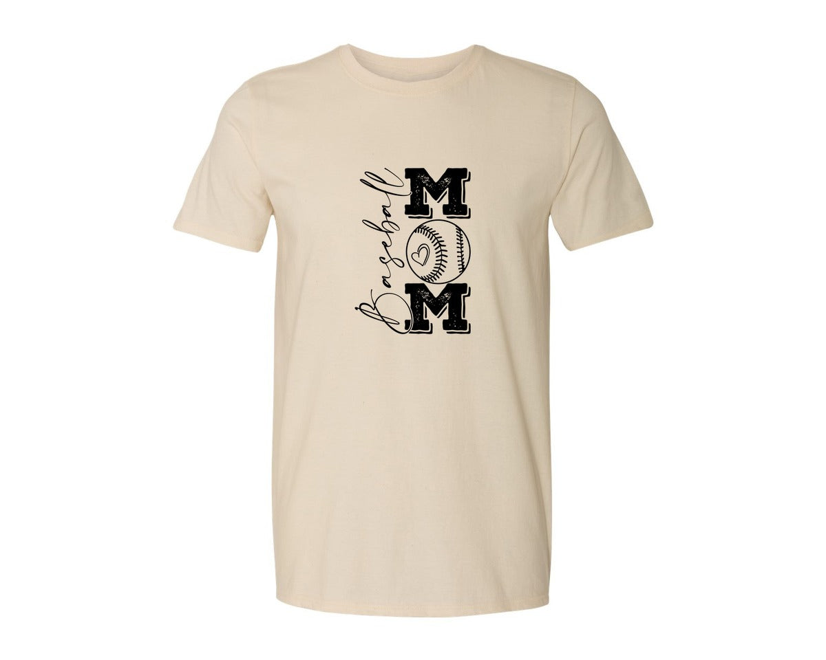 brand:Generic|color:Light Cream / Natural|Baseball Mama 16 Graphic T-Shirt