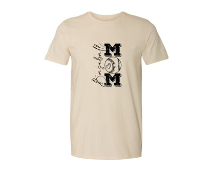 brand:Generic|color:Light Cream / Natural|Baseball Mama 16 Graphic T-Shirt