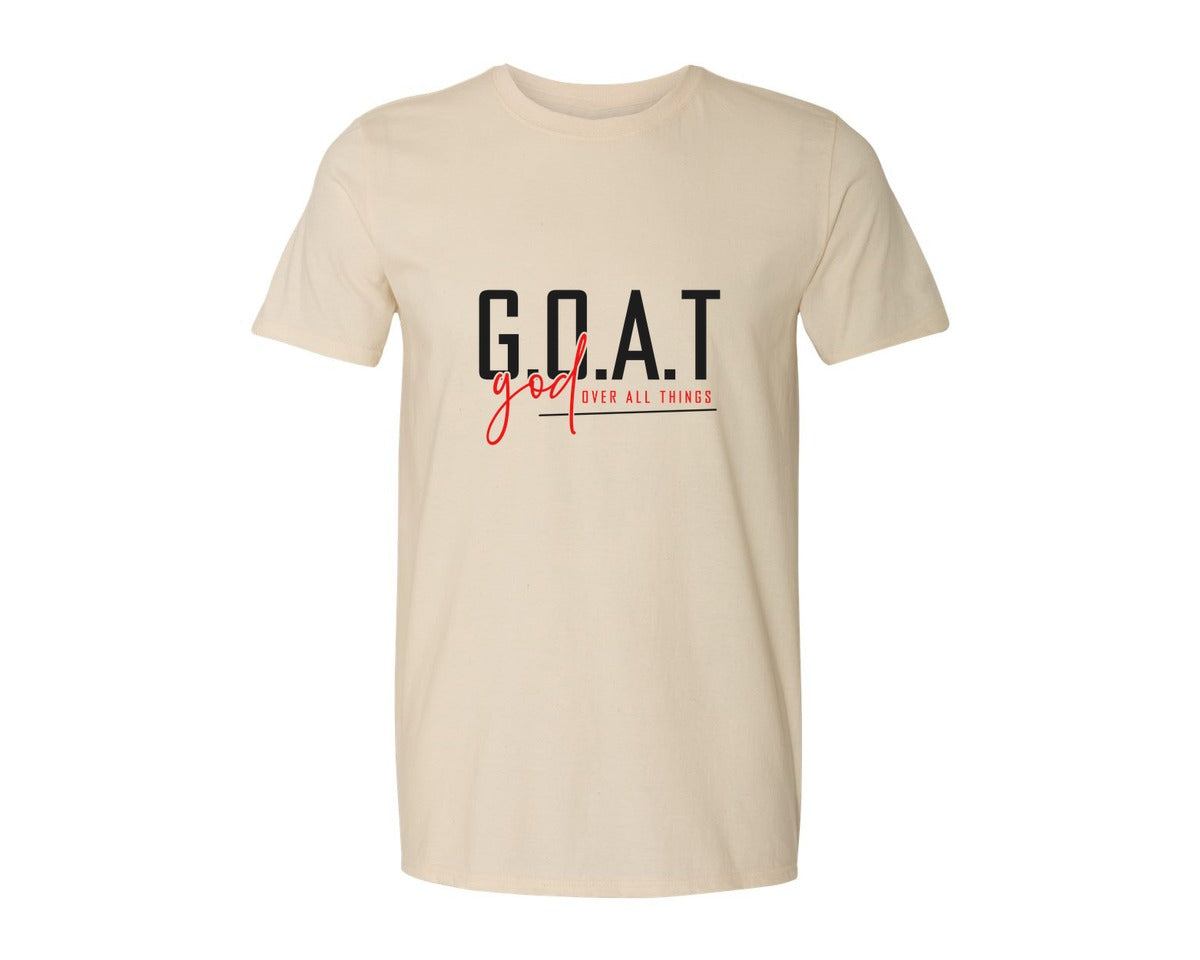 brand:Generic|color:Light Cream / Natural|God Over All Things Shirt Design Graphic T-Shirt