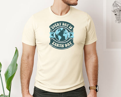 brand:Bella Canvas|color:Light Cream / Natural|Everyday Is Earth Day Graphic T-Shirt