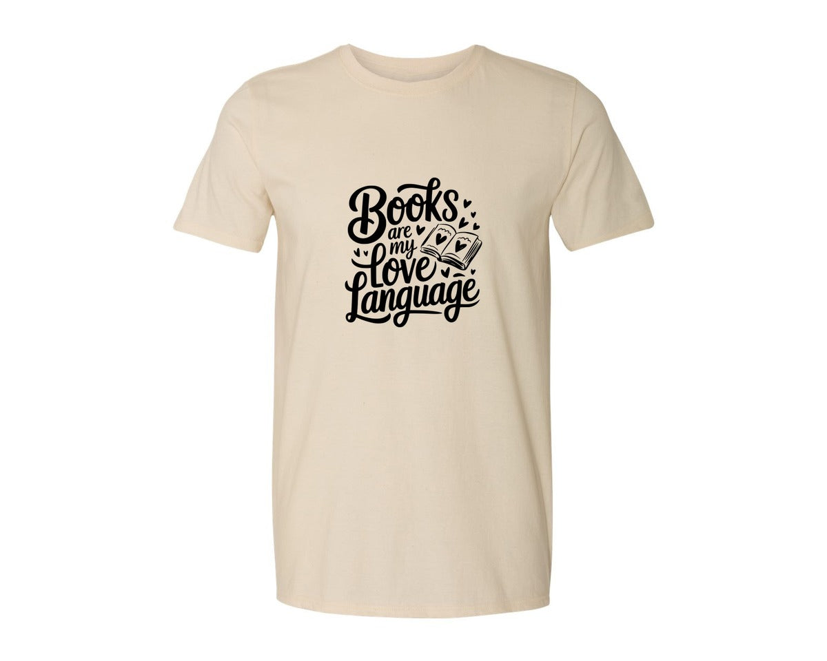 brand:Generic|color:Light Cream / Natural|Books Are My Love Language T Shirt Desig Graphic T-Shirt