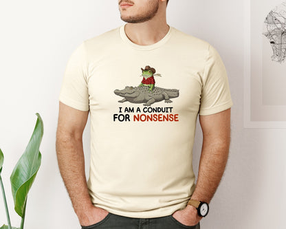 brand:Bella Canvas|color:Light Cream / Natural|I Am A Conduit For Nonsense Frog And All Graphic T-Shirt