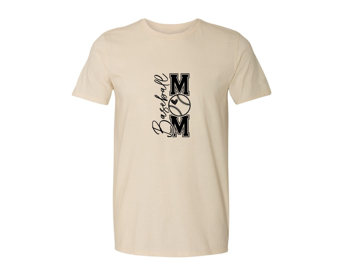 brand:Generic|color:Light Cream / Natural|Baseball Mom Baseball Mom 2 Graphic T-Shirt