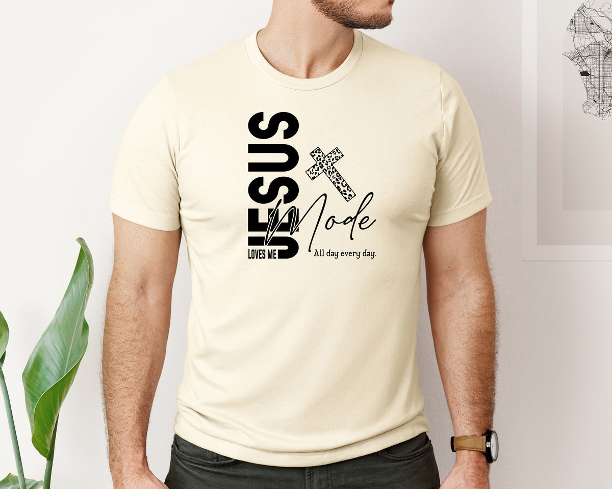 brand:Bella Canvas|color:Light Cream / Natural|Jesus Loves Me Love Like Jesus Graphic T-Shirt