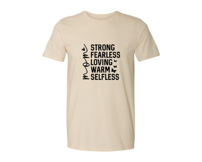 brand:Generic|color:Light Cream / Natural|Strong Fearless Loving Warm Selfless Graphic T-Shirt
