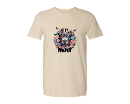 brand:Generic|color:Light Cream / Natural|Pitty Mama Cute Pitbull Dog 3 Graphic T-Shirt