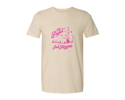 brand:Generic|color:Light Cream / Natural|Not Perfect Just Forgiven Design 18 Graphic T-Shirt