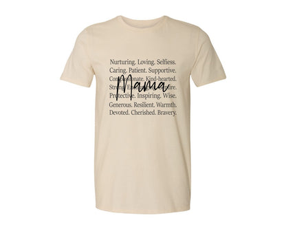brand:Generic|color:Light Cream / Natural|Mama Words Mothers Day Graphic T-Shirt