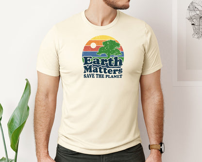 brand:Bella Canvas|color:Light Cream / Natural|Earth Matters Save The Planet T Shirt Graphic T-Shirt