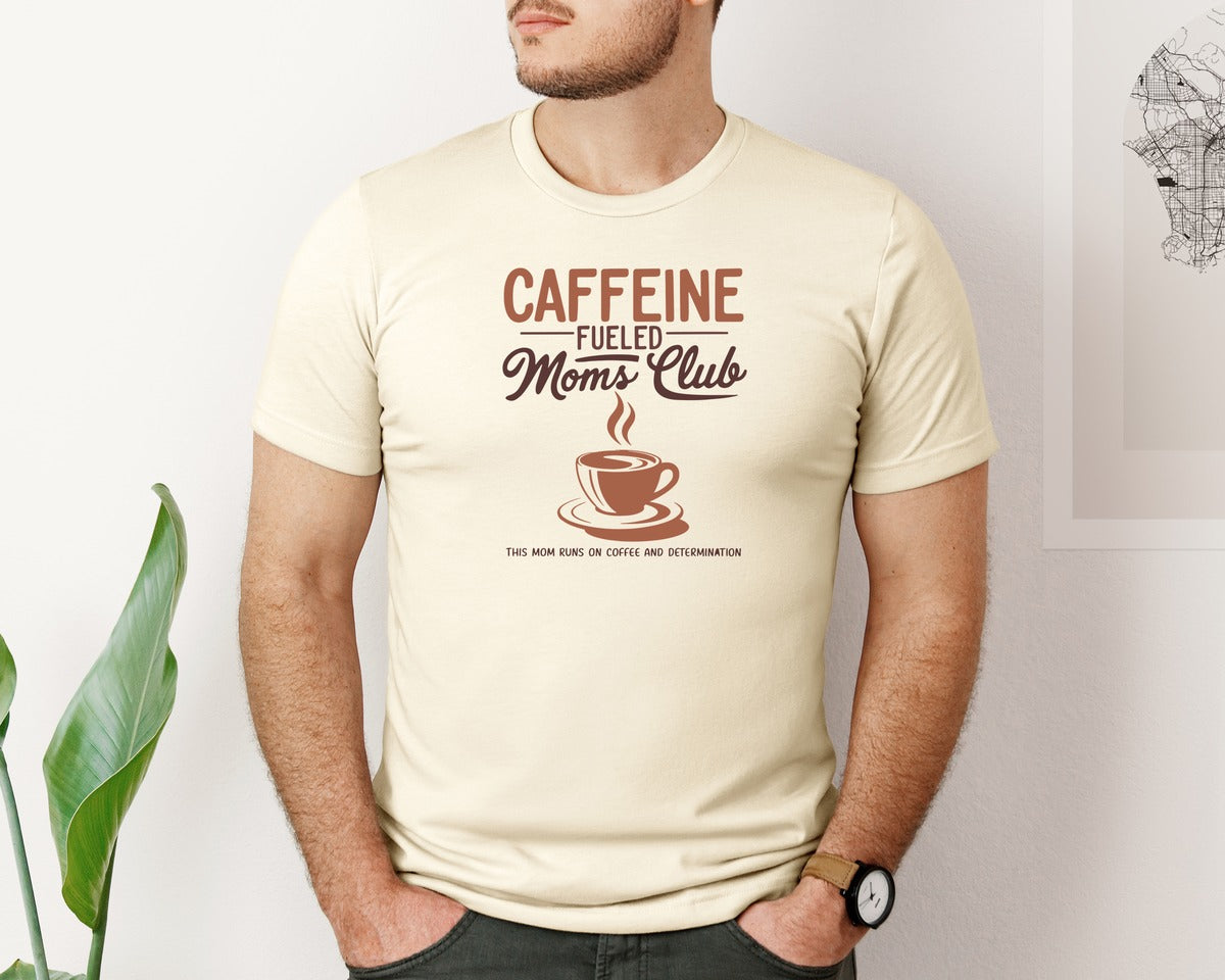 brand:Bella Canvas|color:Light Cream / Natural|Coffee Mom Club Mothers Day Shirt Graphic T-Shirt