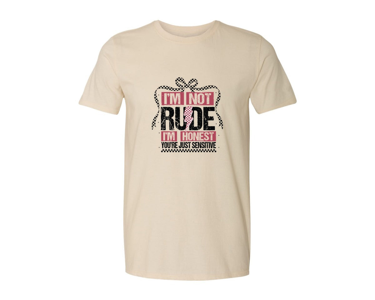 brand:Generic|color:Light Cream / Natural|Im Not Rude Snarky Sarcastic 2 Graphic T-Shirt