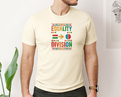 brand:Bella Canvas|color:Light Cream / Natural|Equality Is Greater Than Division 6 Graphic T-Shirt