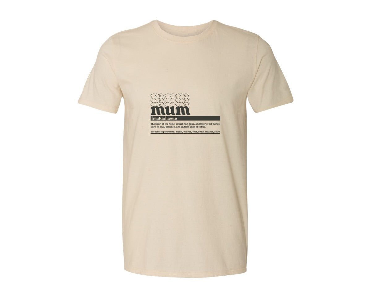 brand:Generic|color:Light Cream / Natural|Mother Mum Funny Definition Graphic T-Shirt