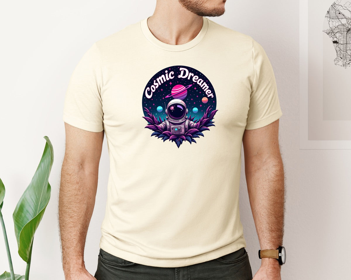brand:Bella Canvas|color:Light Cream / Natural|Cosmic Dreamer T Shirt Design Graphic T-Shirt