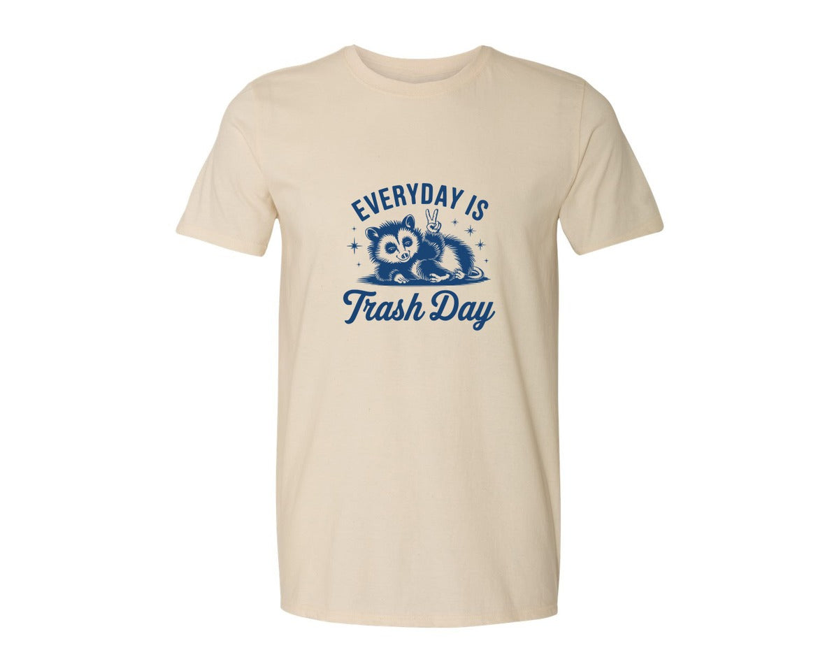 brand:Generic|color:Light Cream / Natural|Everyday Is Trash Day Design Graphic T-Shirt