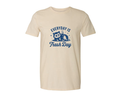 brand:Generic|color:Light Cream / Natural|Everyday Is Trash Day Design Graphic T-Shirt