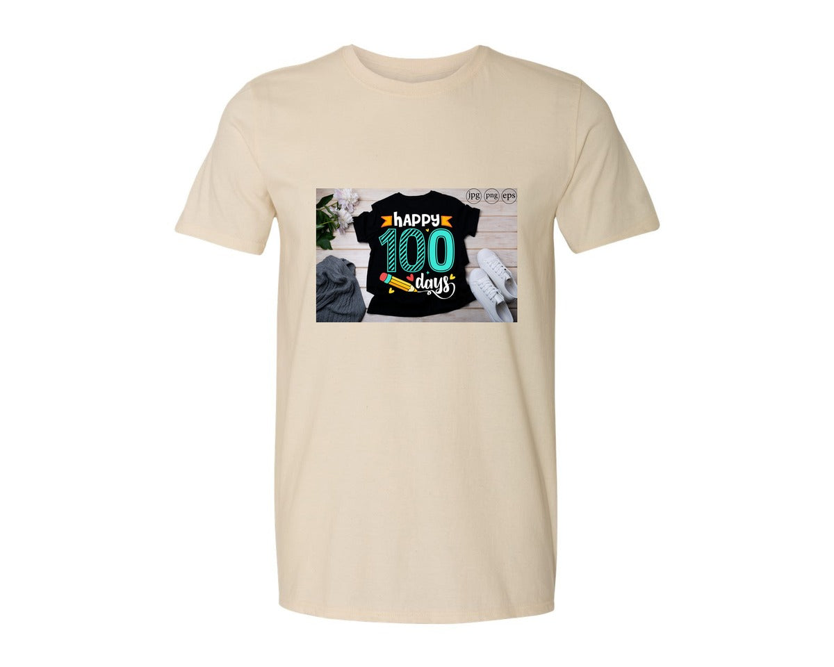 brand:Generic|color:Light Cream / Natural|100 Days Of School Shirt 10 Graphic T-Shirt